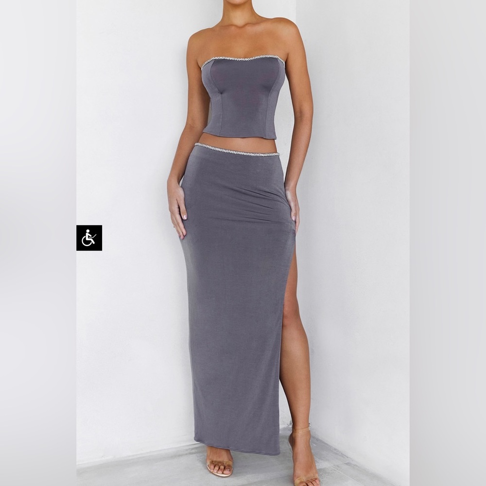 House of CB Grey Crystal Trim Set